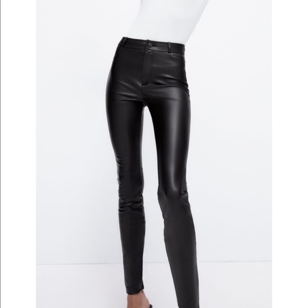 Zara high rise skinny leather legging